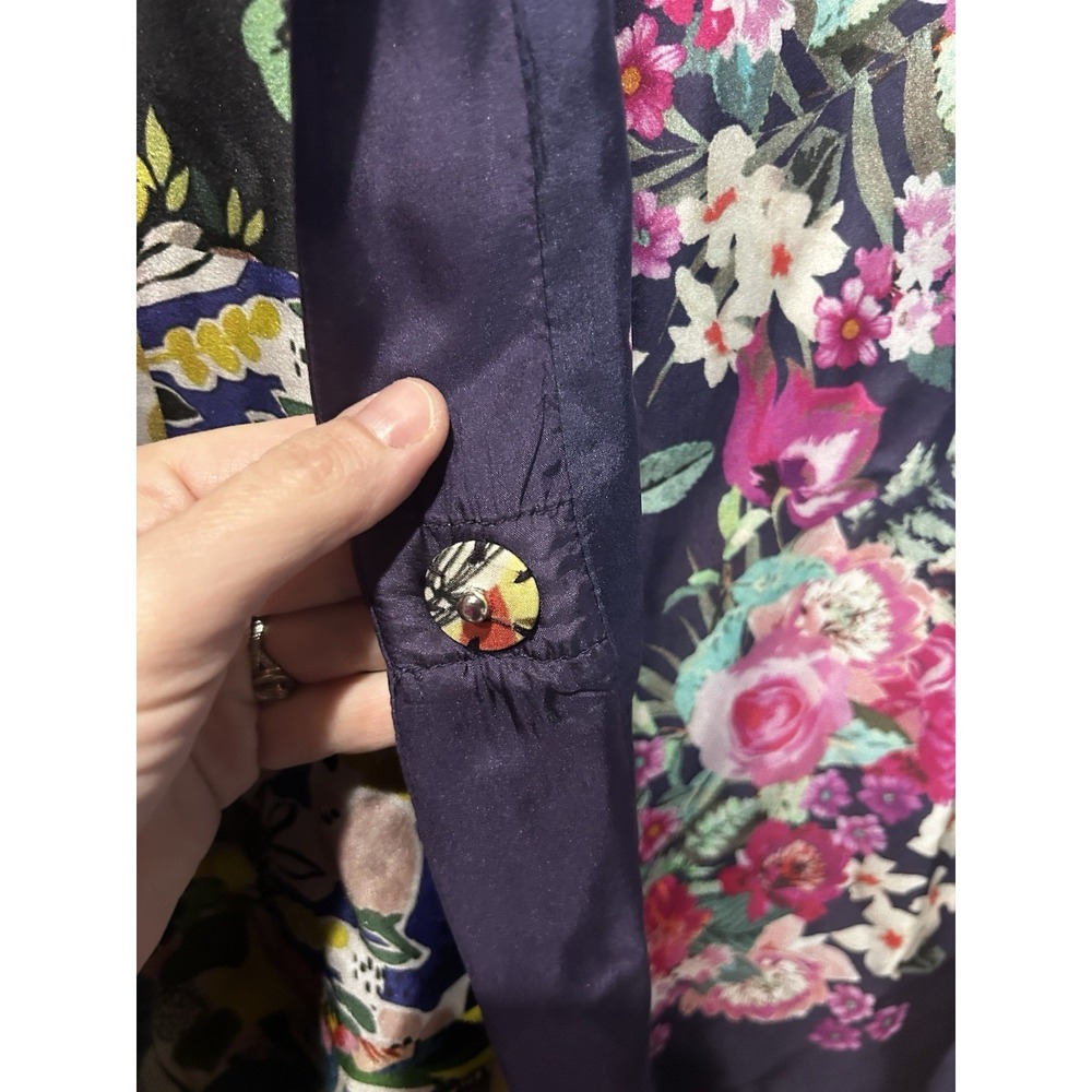 Johnny Was Chelsea Yena Silk Reversible Kimono Jacket Sz Sm Missing Tag - Picture 4 of 7